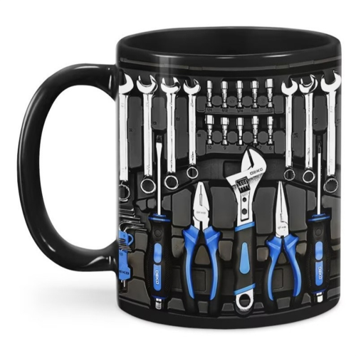 Toolbox Set Mug Funny Coffee Cup for Mechanics Large Capacity Ceramic
