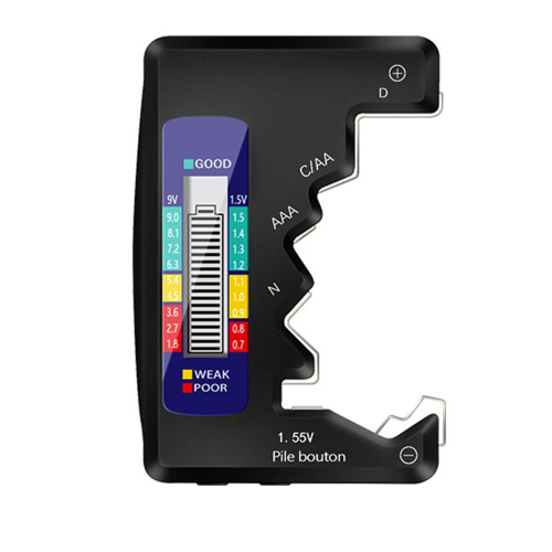 5Pcs Digital Battery Tester LCD Display AA/AAA/9V/1.5V Button Cell Bat 2