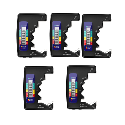 5Pcs Digital Battery Tester LCD Display AA/AAA/9V/1.5V Button Cell Bat 1