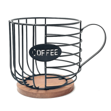 Coffee Pod Holder Coffee Pod Basket Wire Coffee Pod Storage Wooden Bas