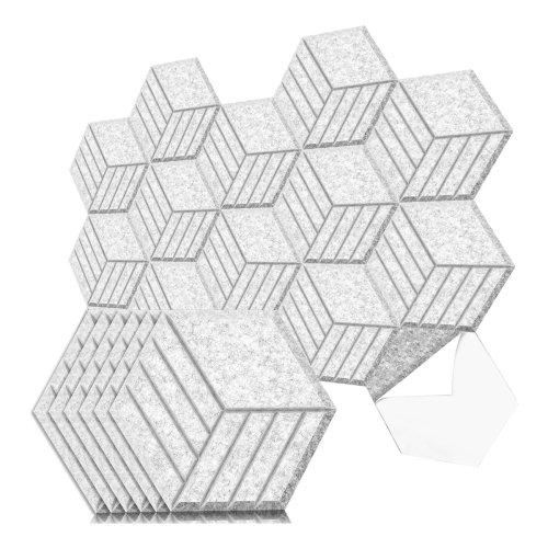 Pacote com 12 painéis acústicos autoadesivos, 14 x 12 x 0,4 polegadas, à prova de som 1