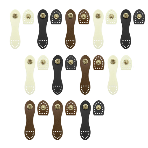 12 Pack Leather Snap Buckles Bag Straps Button String Sewing on Leathe
