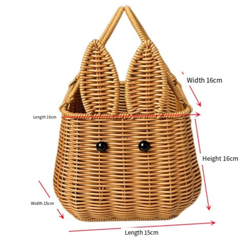 Rabbit Easter Egg Handwoven Gift Basket Picnic Basket Fruit Storage Ba 2