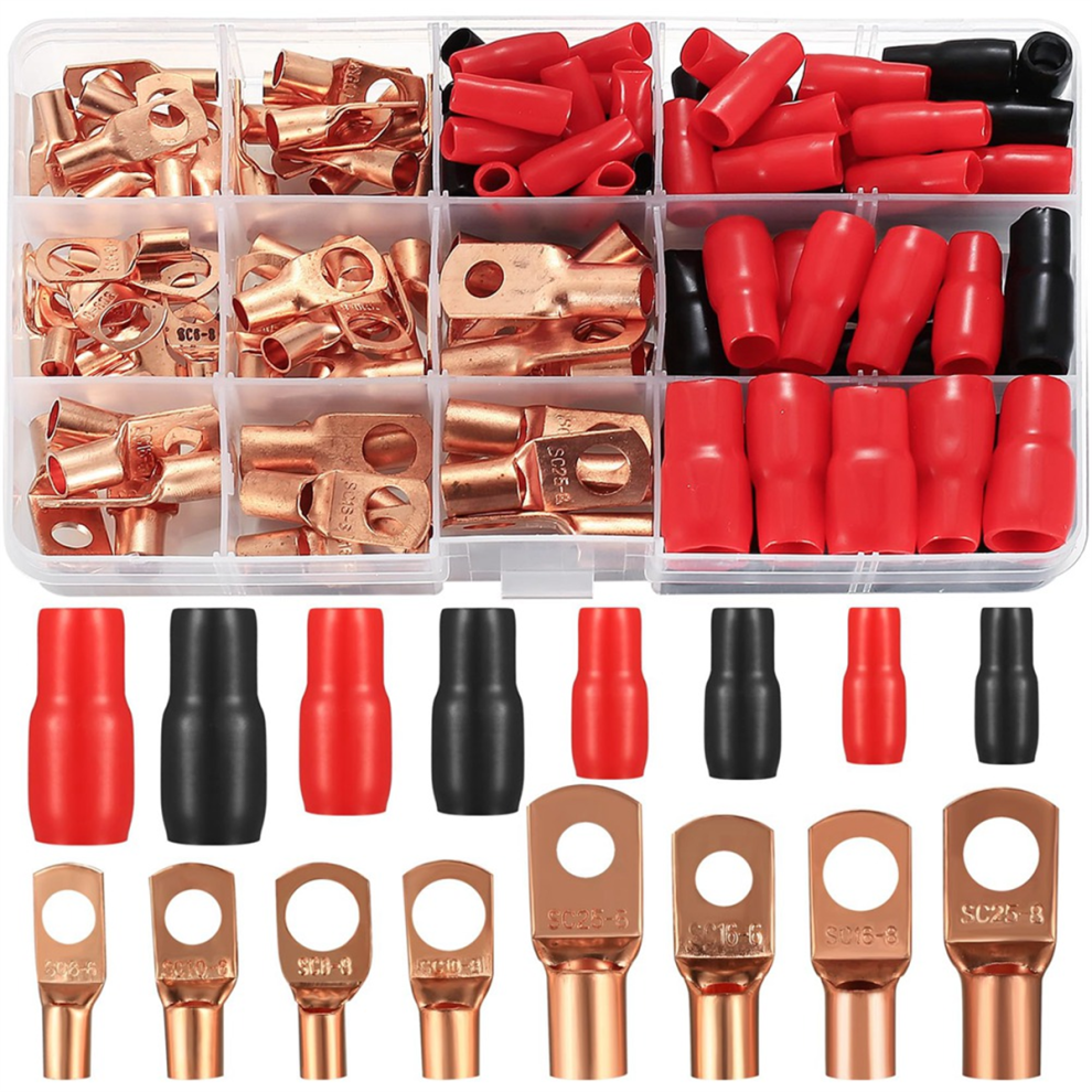 Photos - Other Electrical Equipment Tube Cable Lug Set, 120 Pieces Pipe Cable Lugs Set, Bolt Hole Tinned C