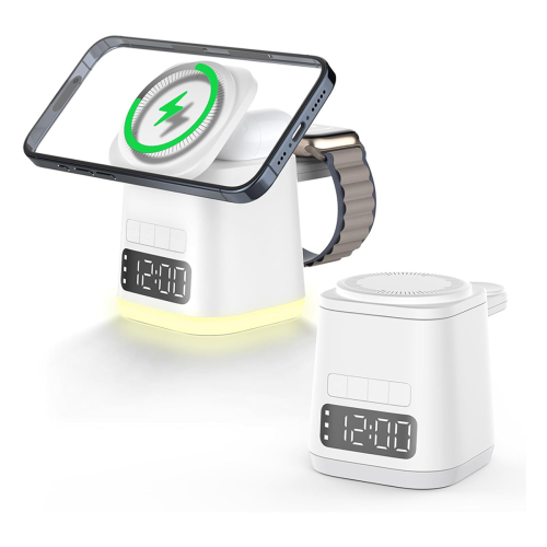 3 in 1 Charging Station,Alarm Clock,Night Light,Wireless Charging Dock 2