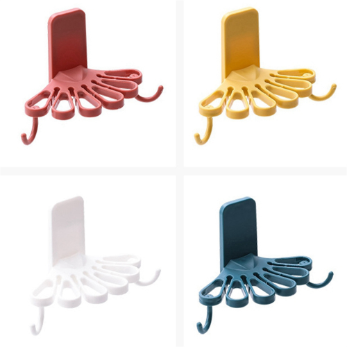 Kitchen Flower-Shaped Rag Rack with Hook Storage Organizer Wall-Mounte 2