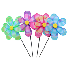 Lawn Decoration Wind Spinner Double Layer Pinwheels with Stake Eye Cat