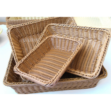 Storage Basket Handmade Rectangular Rattan Organization Wicker Bread H