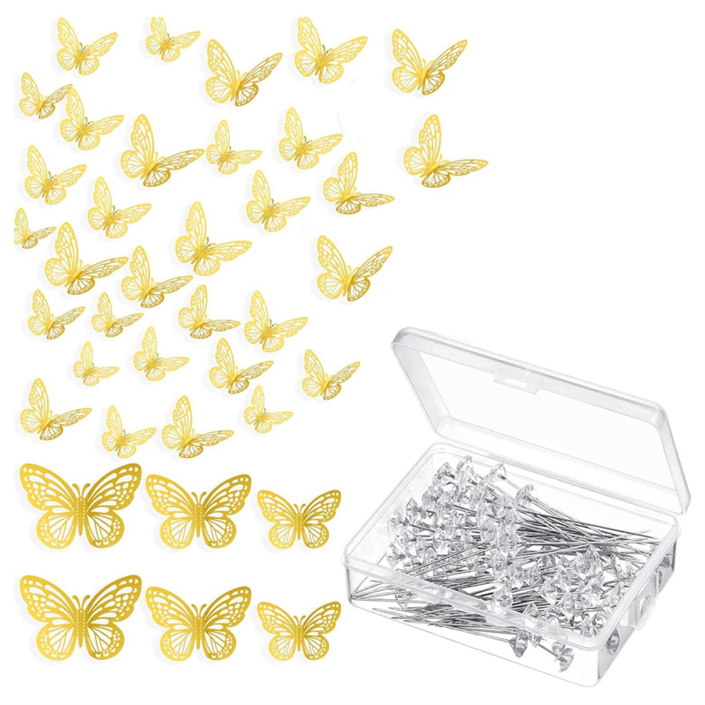 160 Pcs Flower Bouquet Accessories Set,60 Pcs 3D Gold Butterfly Sticke-image-OPC-PJQ6NHX-NEW