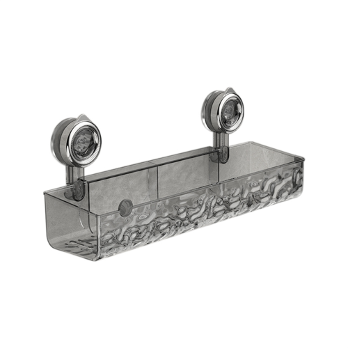 No-Drill, Light Luxury Style Glacier Pattern Suction Cup Shelf,Bathroo 1