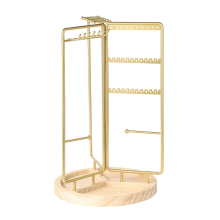 Jewelry Organizer Stand Rotating Jewelry Display with Metal Frame, wit