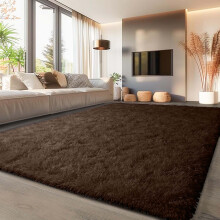 (Brown, 200x290 cm) NON SLIP RUGS SHAGGY THICK RUGS HALLWAY RUNNER LARGE LIVING ROOM BEDROOM CARPETS & DOOR MATS