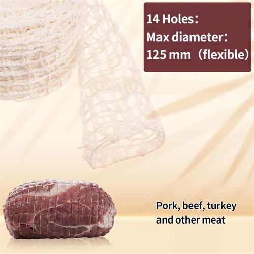 5M Meat Netting Roll,Size 18,Smoked Poultry Ham Butcher Twine Net Roll 2