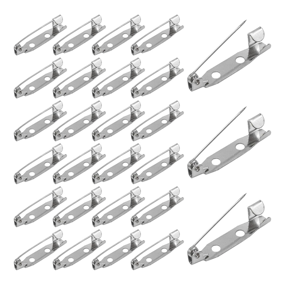 100 Pcs Brooch Pins,Secure Brooch Pin,Secure Back Clasp With Back Bar