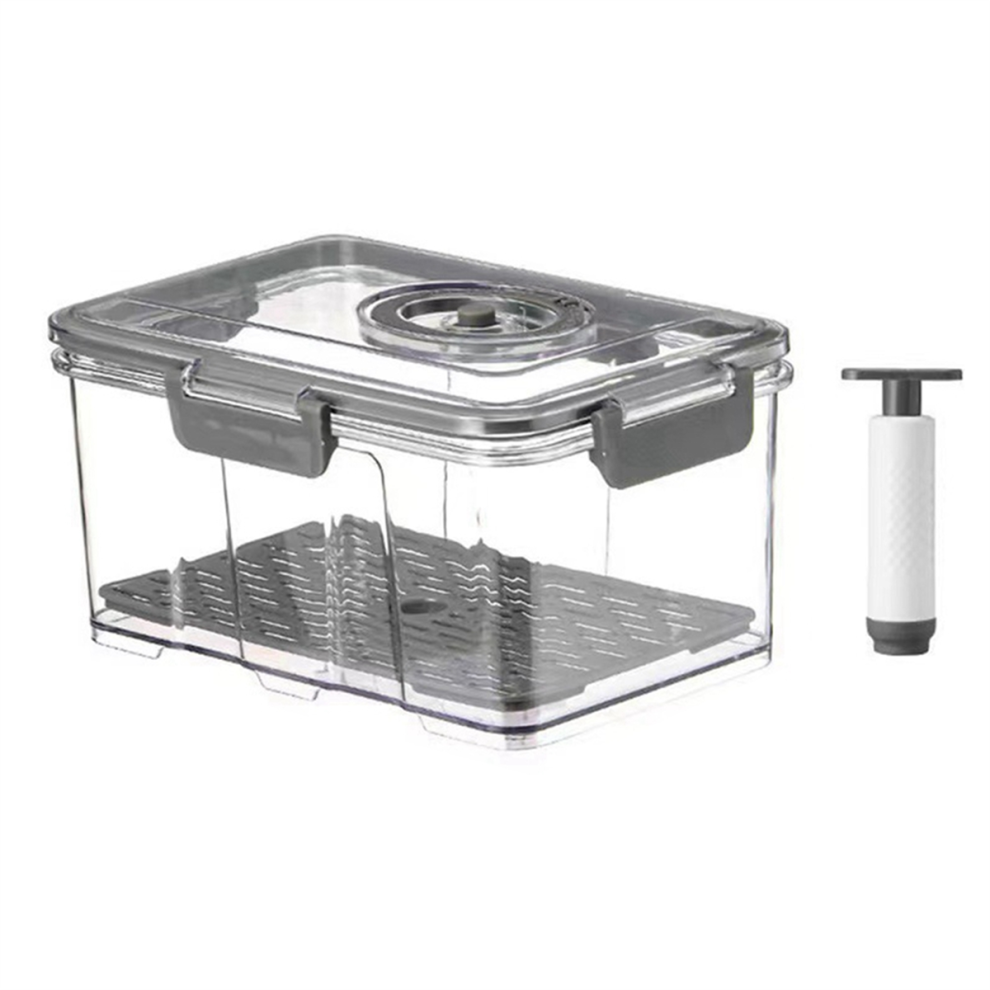 Vacuum Food Storage Container Transparent Fridge Organizer with Drain-image-OPC-PJQ6P86-NEW