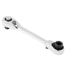 Mini 1/4 tommers dobbel hurtigsocket-skrallenøkkel med stangskrutrekker