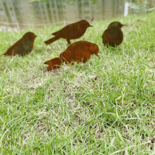 Rusty Birds Decoration, Metal Birds Statues Lifelike Patinas Metal Bir