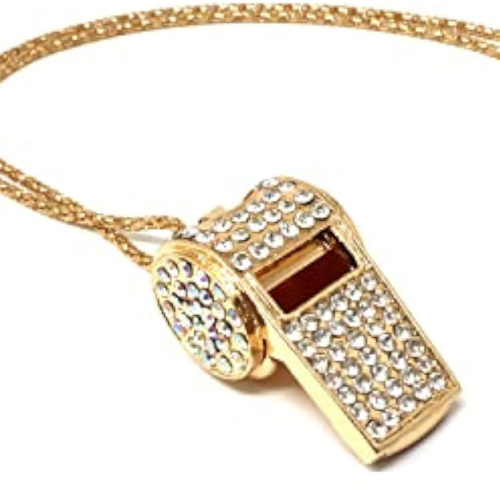 Rose Red Necklace Style, Exquisite Diamond-Encrusted Referee Whistle, 2