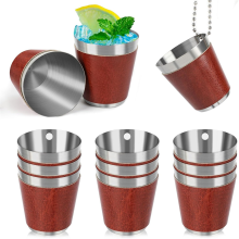 Pack of 12 Shot Cups Metal for Hanging Shot Glasses Stainless Steel wi