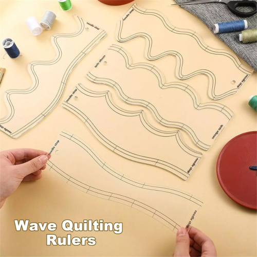 5 Pcs Acrylic Wave Ruler Quilting Stencils DIY Drawing Template Measur 2