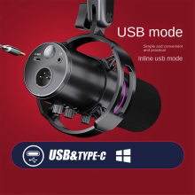 Dynamic Microphone XLR Connect 48V Sound Card Recording Douring and Si