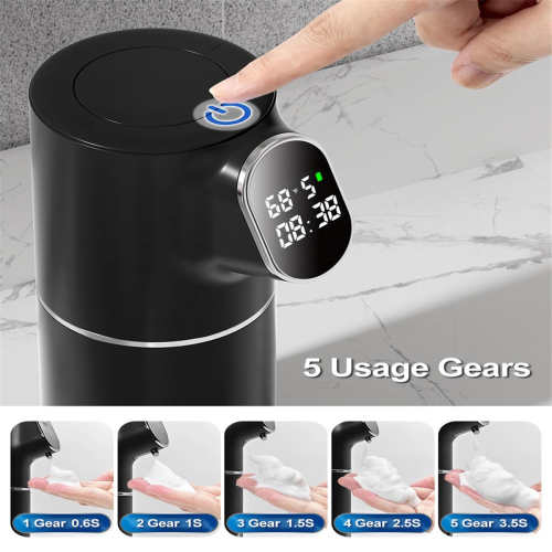 Automatic Foaming Soap Dispenser Touchless HD LED Time and Temperature 2