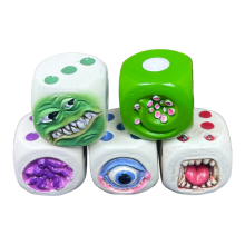 Halloween Mini Krajobraz Duże Oczy Usta Uroczy Diabeł Sześć Boków Żywica Dic