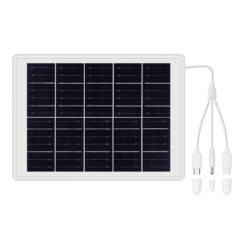 8W Solar Panels for Security Camera Built-in Battery with 3-In-1 Cable 2