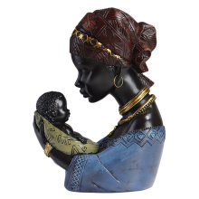 Home Decor,African Art Sculpture,African Decor, Woman and Son Statue,
