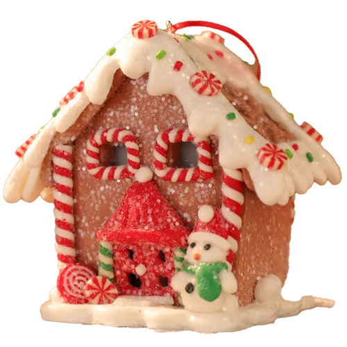 Christmas Theme LED Pendant Gingerbread Light House Soft Pottery Hangi 1