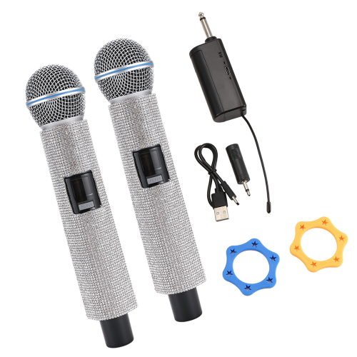 Wireless Handheld Dynamic Microphone Karaoke Mic with Rechargeable Rec 2