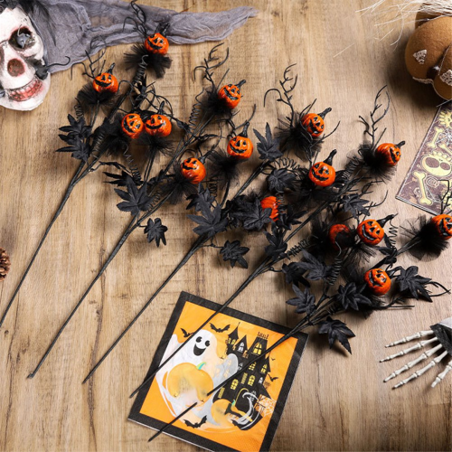 Halloween Horror Decorations Black Horror Pumpkin Cuttings Bouquet Dec 2