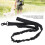 Laisse élastique robuste Bungee 106-146 cm Noir 2 poignées 12