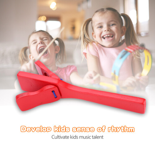 Wooden Long Handle Castanet Kids Musical 1