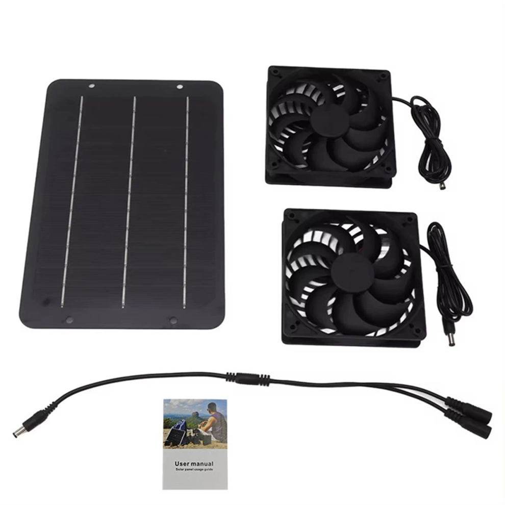 10W Solar Powered Dual Fan 12V Efficient Energy Sa 4852415830651
