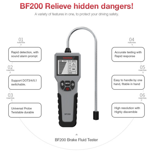 BF200 Car Brake Oil Tester Fluid Tool DOT3 DOT4 D 1
