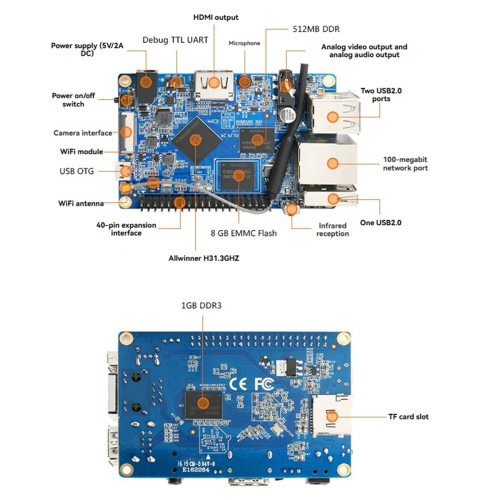 Für PC Plus Single-Board-Computer 1G RAM 8GB EMMC 2