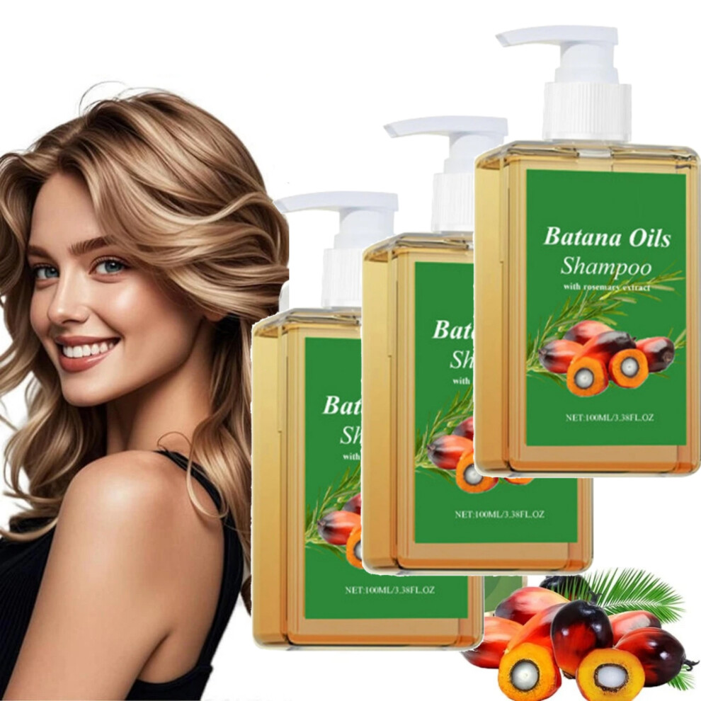 3PC Batana Oil Shampoo, Shampoo De Batana, Rosemary Oil Shampoo 100ml