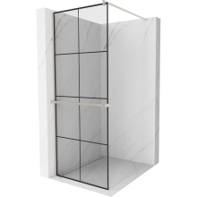 Mexen Kioto+ panou de duș cu suport Walk-in 70 x 200 cm, model negru, nichel periat - 800-070-121-97-77