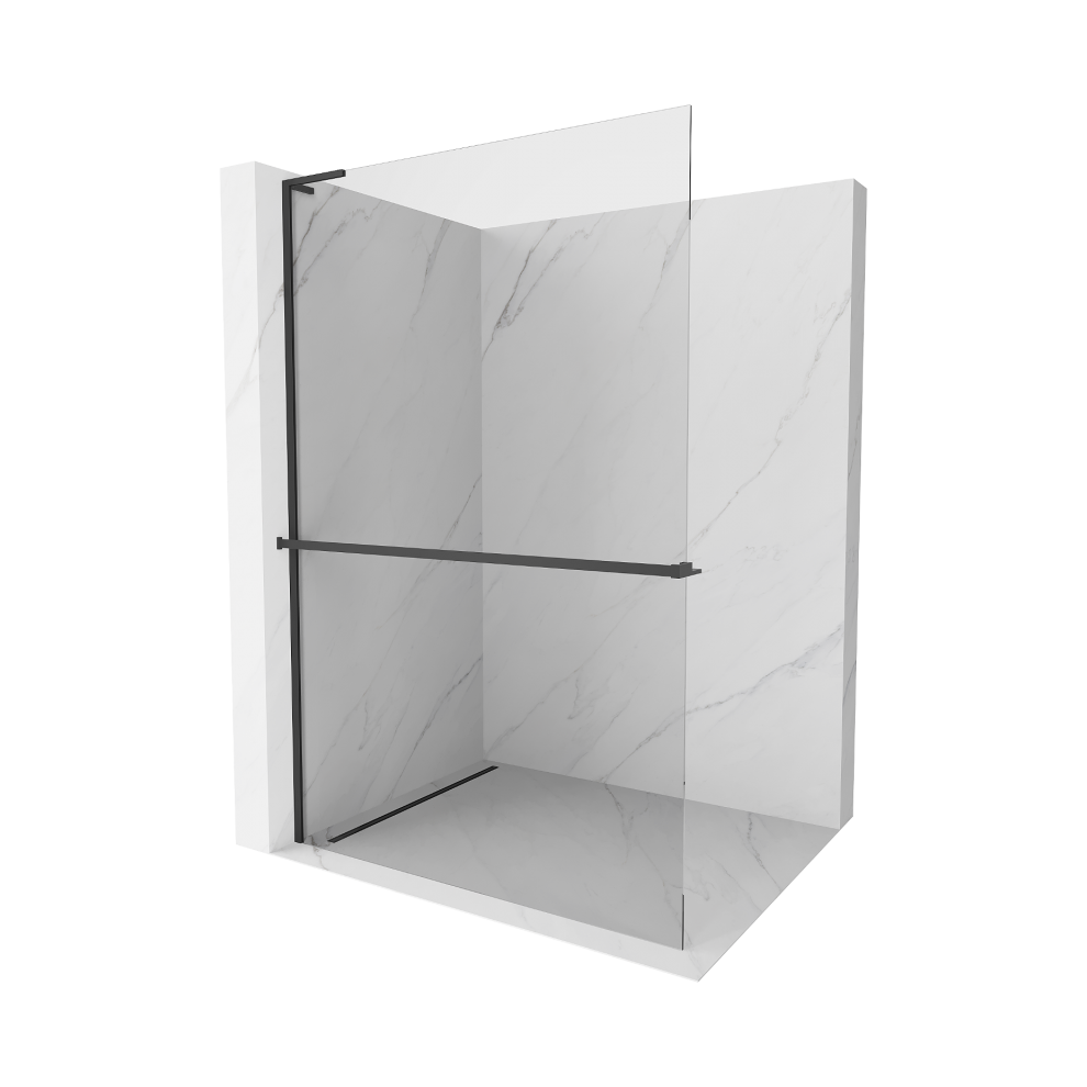 Mexen Kioto+ L Sprchová StěNa S PoličKou Walk-In 60 X 200 Cm, Transparentní, čErná - 800-060-123-70-00-image