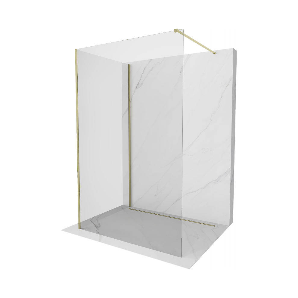 Mexen Kioto ParaváN Pro Sprchu Walk-In 100 X 75 Cm, Transparentní, Zlatý - 800-100-212-50-00-075-image