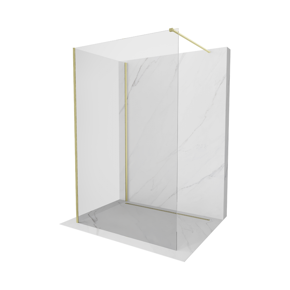 Mexen Kioto Sprchová StěNa Walk-In 105 X 100 Cm, Transparentní, Zlatá KartáčOvaná - 800-105-212-55-00-100-image