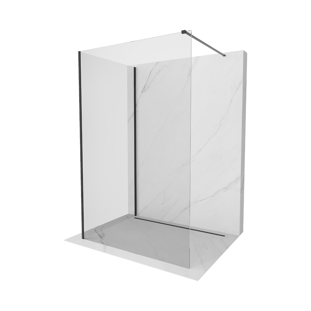 Mexen Kioto Sprchová StěNa Walk-In 125 X 110 Cm, Transparentní, čErná - 800-125-212-70-00-110-image