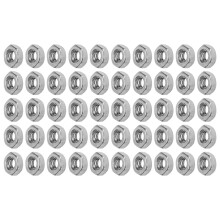50 pezzi kit di dadi esagonali in acciaio inossidabile A2-70 M2-M12 argento