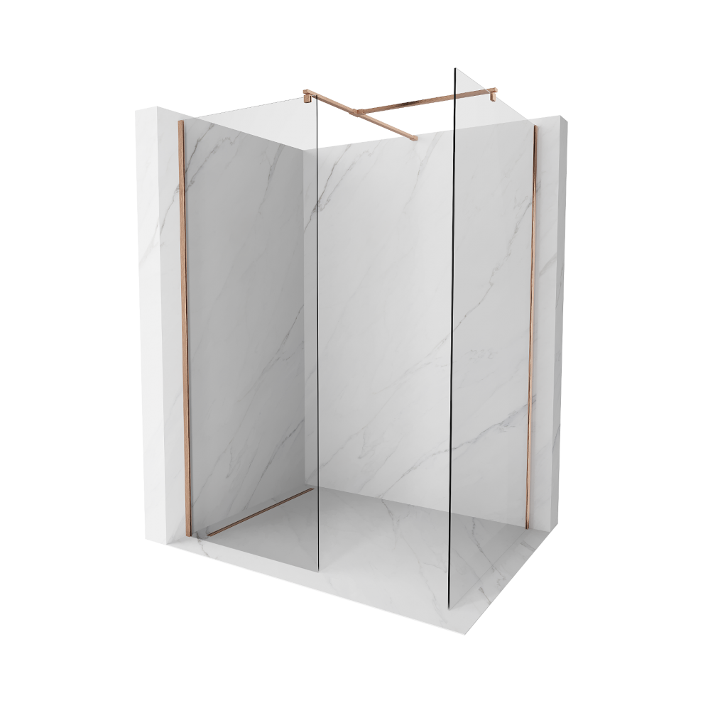 Mexen Kioto Sprchová StěNa Walk-In 100 X 85 Cm, Transparentní, KartáčOvaná Měď - 800-100-202-65-00-085-image