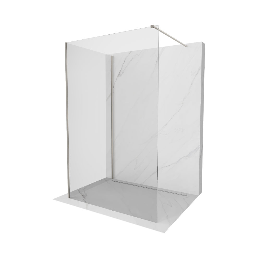 Mexen Kioto Sprchová StěNa Walk-In 135 X 100 Cm, Transparentní, KartáčOvaný Nikl - 800-135-212-97-00-100-image