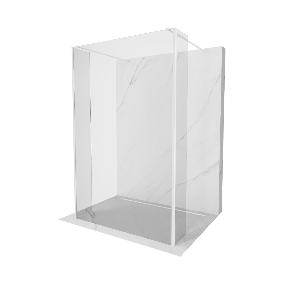 Mexen Kioto Volně StojíCí Sprchová StěNa 130 X 30 X 30 Cm, Transparentní, BíLá - 800-130-030-222-20-00-030-image