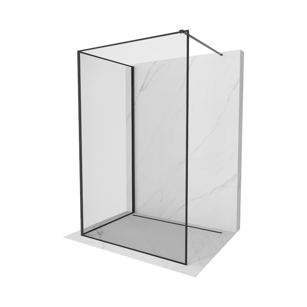 Mexen Kioto Sprchová StěNa Walk-In 100 X 80 Cm, čErný Vzor, čErná - 800-100-212-70-70-080-image