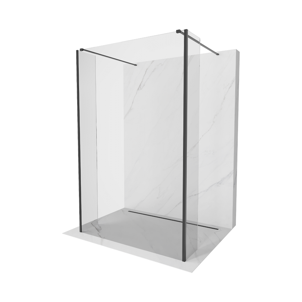 Mexen Kioto Sprchová StěNa Volně StojíCí 150 X 30 X 30 Cm, Transparentní, čErná - 800-150-030-222-70-00-030-image