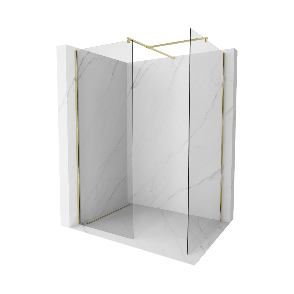 Mexen Kioto Sprchová ZáStěNa Walk-In 155 X 70 Cm, Transparentní, Zlatá - 800-155-202-50-00-070-image